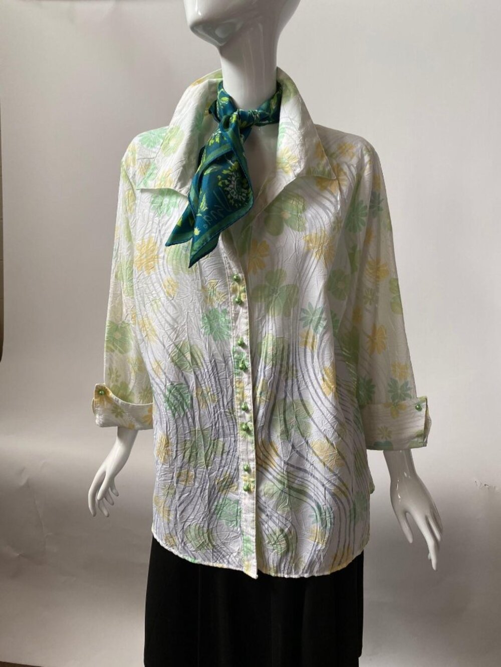 Pastel Floral Plus Sized Blouse 2X